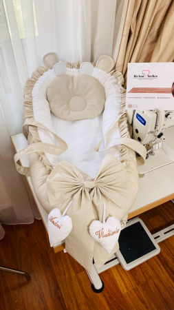 Babynest-uri - Babynest bej personalizat