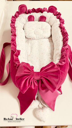 Babynest-uri - Babynest roz fuchsia catifea
