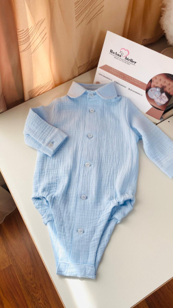 Costumase - Camasa tip body muselina bleu
