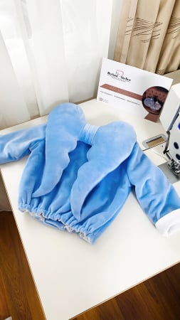 Costum Botez din catifea cu Aripi Ingeras personalizat [4]