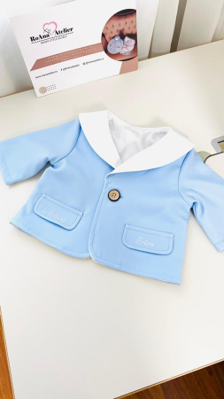 Costumas Botez Achim stofita bleu si alb cu aripi personalizate [7]