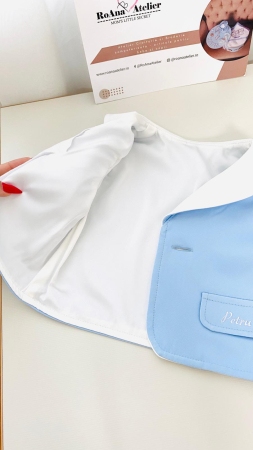 Costumas Botez Achim stofita bleu si alb cu aripi personalizate [8]