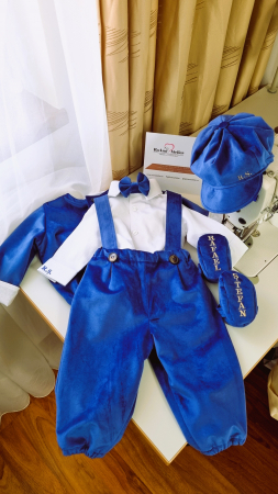 Costumas Botez albastru personalizat