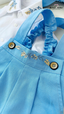 Costumas Botez brodat frunze de maslin [3]