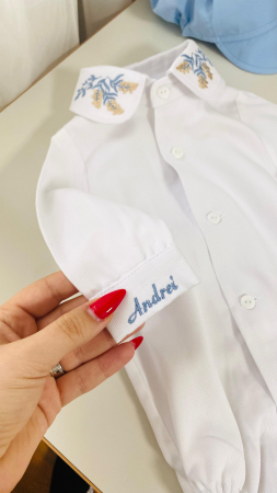 Costumas Botez cu sacou brodat frunze de maslin [9]