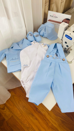 Costumas Botez cu sacou brodat frunze de maslin [5]