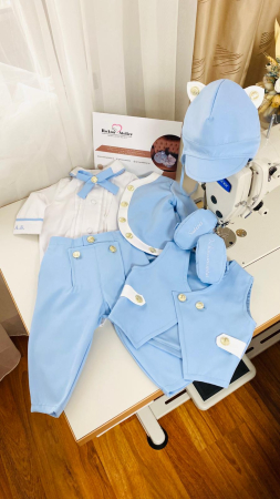 Costumase Bumbac - Costumas Botez Sotiris stofita bleu