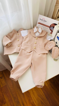 Costumase Bumbac - Costumas Botez Zian Stofa Bej