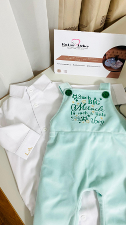 Costumas cu salopeta Big Miracle catifea vernil [1]