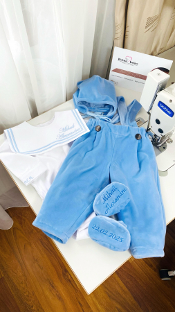 Costumase - Costumas Marinar Bleu catifea personalizat