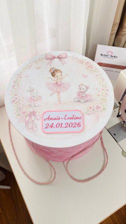 Cutii Trusou Botez - Cutie Trusou Catifea Roz Balerina