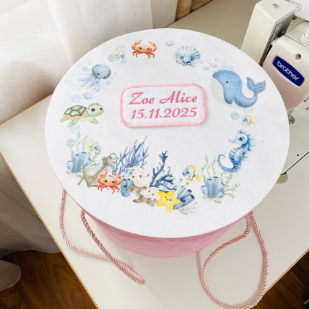 Cutie Trusou Catifea Roz Tematica Marina [2]