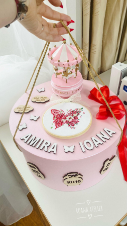 Cutii Trusou Botez - Cutie Trusou Fluture cu datele nasterii