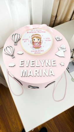 Cutii Trusou Botez - Cutie Trusou Roz Fetita Ingeras personalizata