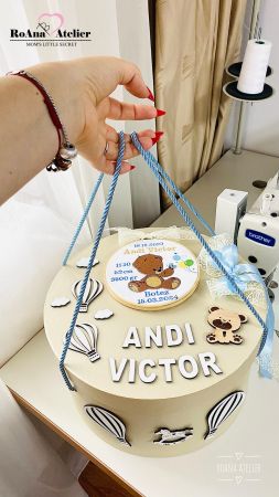 Cutie Trusou Ursulet cu datele nasterii brodate [1]