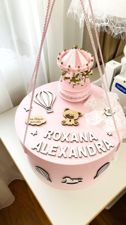 Cutie Trusou Ursulet roz personalizata