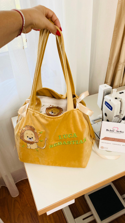 Cutii Trusou Botez - Geanta trusou botez bej camel leut