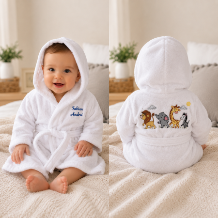 Prosoape brodate - Halat baie copil brodat personalizat