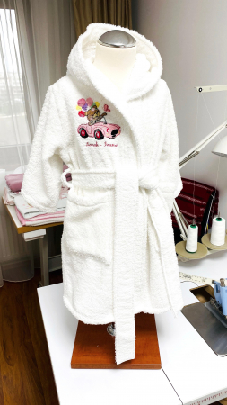 Prosoape brodate - Halat de baie bebe ursulet personalizat