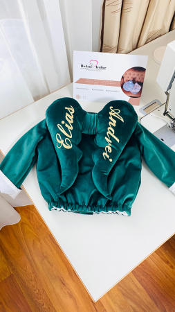 Baietei - Jacheta Verde cu Aripioare Inger personalizate