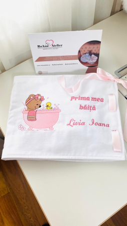 Prima Baita - Kit Prima mea Baita Ursulet Fetita in cadita personalizat
