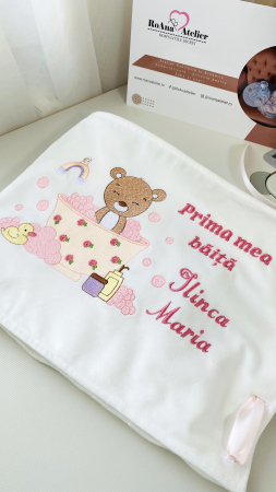 Kit Prima mea Baita Ursulet personalizat cu nume fetita