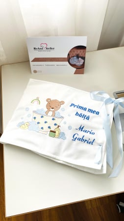 Kit Prima mea Baita Ursulet personalizat cu nume baietel