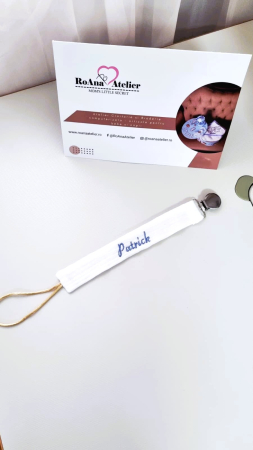 Lantisor din muselina pentru suzeta personalizat cu nume [3]