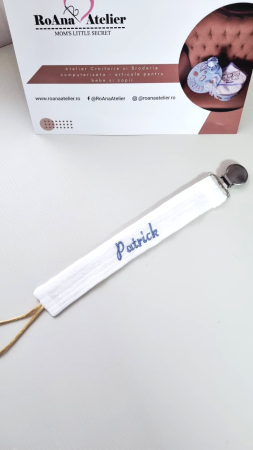 Lantisor din muselina pentru suzeta personalizat cu nume [4]