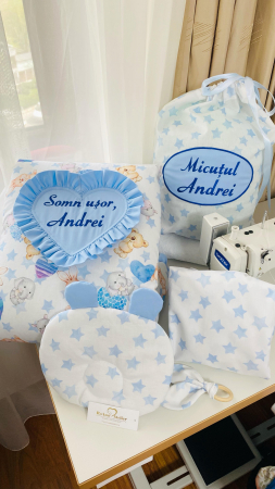 Lenjerie de patut Stelute Albastre [7]