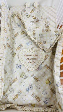 Set lenjerie de patut Baby Crem [1]