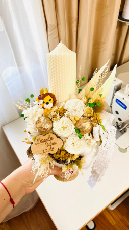 Lumanari Botez - Lumanare Botez alb lapte Leut