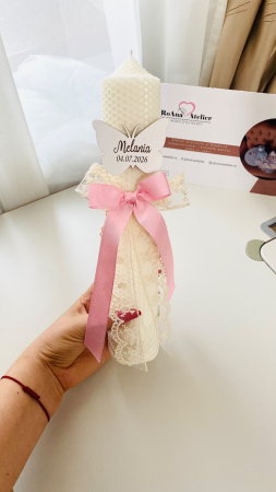 Lumanare Botez Alba Simpla Fluture