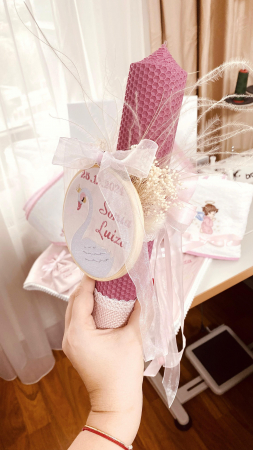 Lumanare Botez cu gherghef lebada [2]