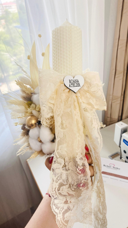 Lumanare Botez Milky White Gold [1]