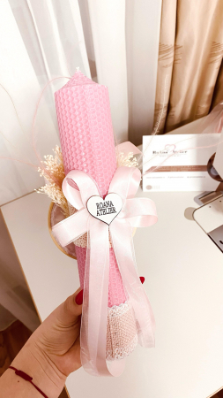 Lumanare Botez roz cu gherghef Minnie [1]