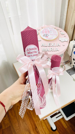 Lumanare Botez Roz simpla [2]