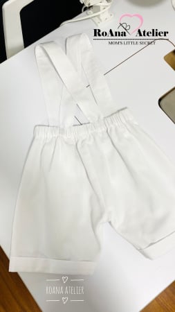 Pantaloni albi cu bretele [4]