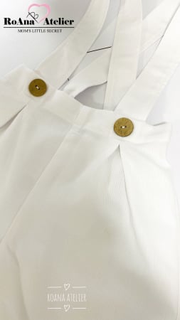 Pantaloni albi cu bretele [3]