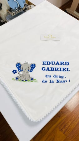 Paturica bebe alba Elefantel