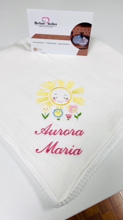 Nou Nascuti - Paturica bebe din muselina Soare