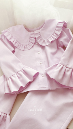 Pijama fetite roz cu volanase [3]