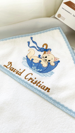 Prosoape brodate - Prosop cu capison Pisicuta personalizat