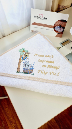 Prosoape brodate - Prosop cu capison Prima Baita personalizat