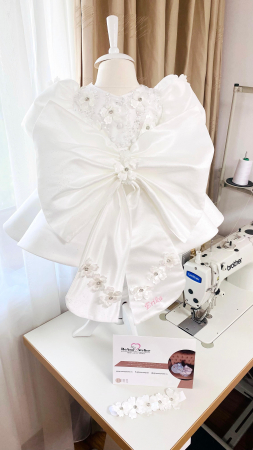 Rochite Mini Bride - Rochita alba Sophia cu funda supradimensionata