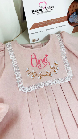 Rochita One roz cu flori bumbac [5]