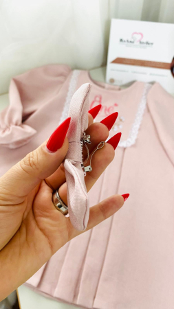 Rochita One roz cu flori bumbac [4]