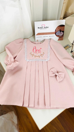 Rochita One roz cu flori bumbac [2]