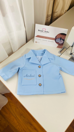 Articole Copii - Sacou costum stofita bleu personalizat