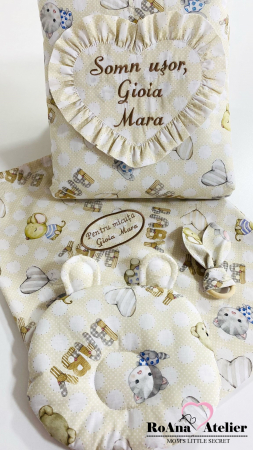 Lenjerii de patut - Set lenjerie de patut Baby Crem